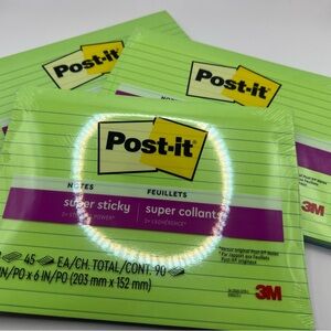 Post-it Notes Super Sticky Pads Large  Lot of 3  Neon Green and Blue